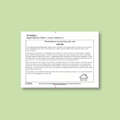Y6 Reading (Skellig 1) Supporting Texts ST