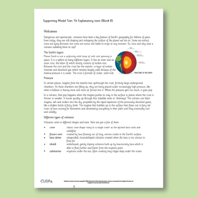 Y6 Writing B (Explanatory Texts) Supporting Model Text SMT