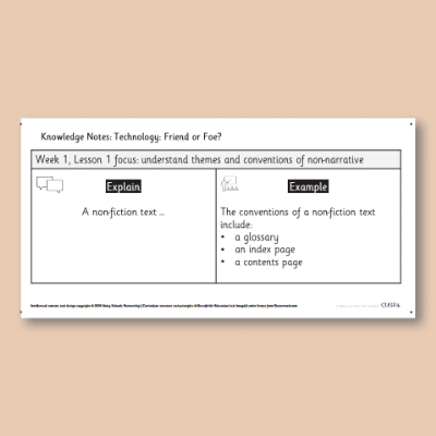 Y07 English Language (Technology: Friend or Foe? An exploration of non-narrative forms) Knowledge Notes KN