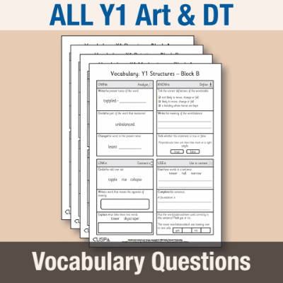 ! Y1 ALL Autumn Art & DT Vocabulary Questions VQ