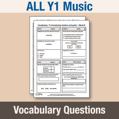 ! Y1 ALL Autumn Music Vocabulary Questions VQ