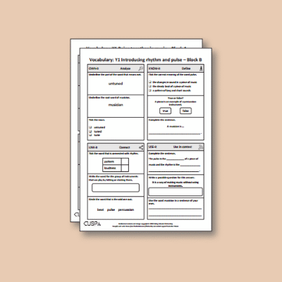 ! Y1 ALL Autumn Music Vocabulary Questions VQ
