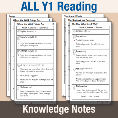 ! Y1 ALL Autumn Reading Knowledge Notes KN