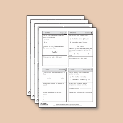 ! Y1 ALL Autumn Science Vocabulary Questions VQ