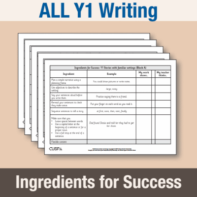 ! Y1 ALL Autumn Writing Ingredients for Success IFS