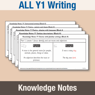 ! Y1 ALL Autumn Writing Knowledge Notes KN