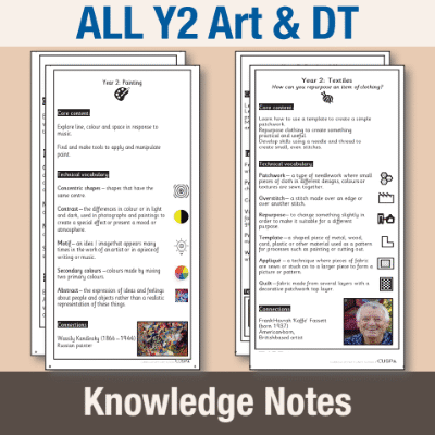 ! Y2 ALL Autumn Art & DT Knowledge Notes KN