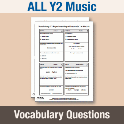! Y2 ALL Autumn Music Vocabulary Questions VQ