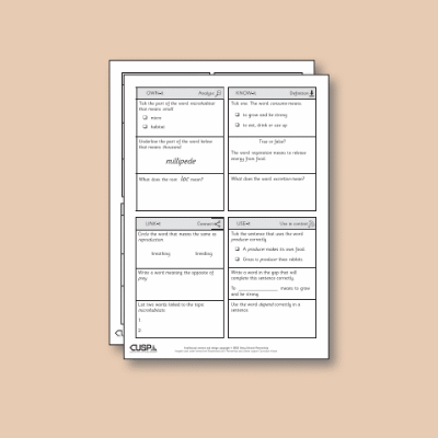 ! Y2 ALL Autumn Science Vocabulary Questions VQ
