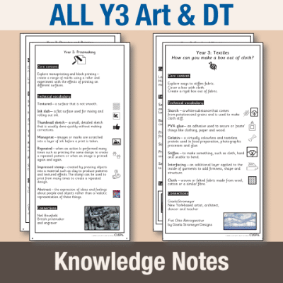 ! Y3 ALL Autumn Art & DT Knowledge Notes KN