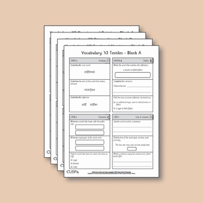 ! Y3 ALL Autumn Art & DT Vocabulary Questions VQ