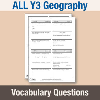 ! Y3 ALL Autumn Geography Vocabulary Questions VQ