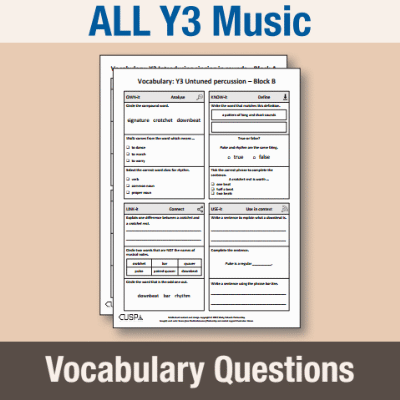 ! Y3 ALL Autumn Music Vocabulary Questions VQ