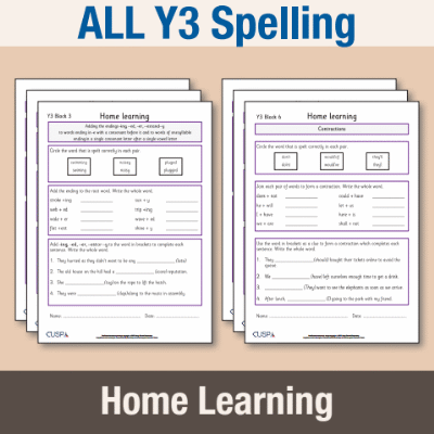 ! Y3 ALL Autumn Spelling Modules Home Learning HL