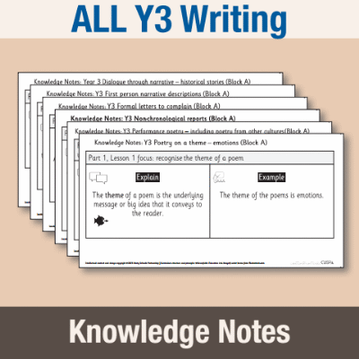 ! Y3 ALL Autumn Writing Knowledge Notes KN