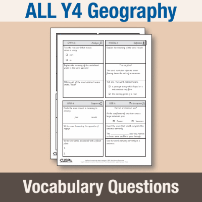 ! Y4 ALL Autumn Geography Vocabulary Questions VQ