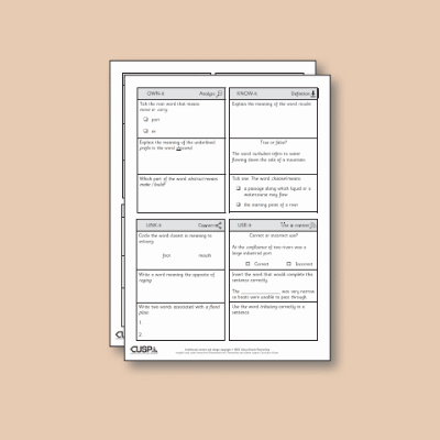 ! Y4 ALL Autumn Geography Vocabulary Questions VQ