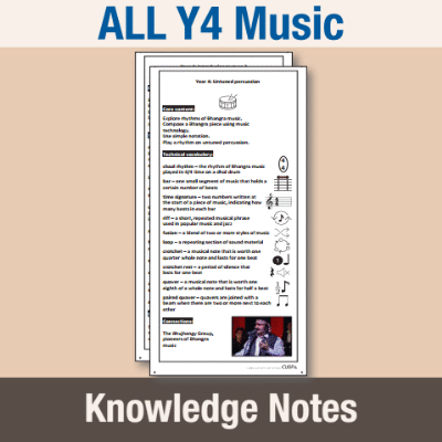 ! Y4 ALL Autumn Music Knowledge Notes KN