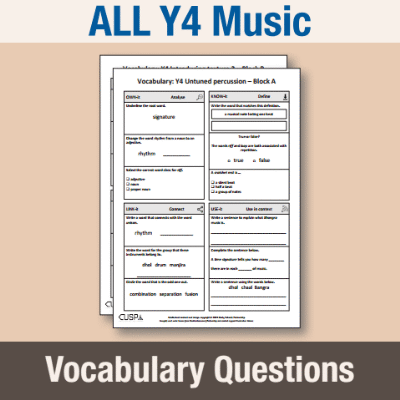 ! Y4 ALL Autumn Music Vocabulary Questions VQ