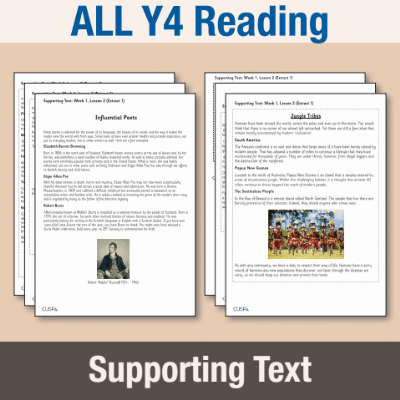 ! Y4 ALL Autumn Reading Supporting Texts ST
