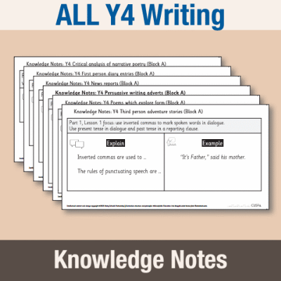 ! Y4 ALL Autumn Writing Knowledge Notes KN