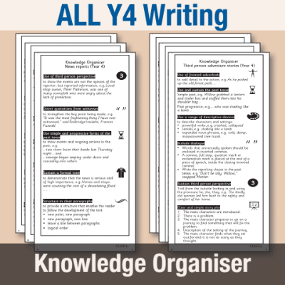 ! Y4 ALL Autumn Writing Knowledge Organiser KO
