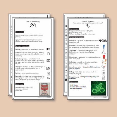 ! Y5 ALL Autumn Art & DT Knowledge Notes KN
