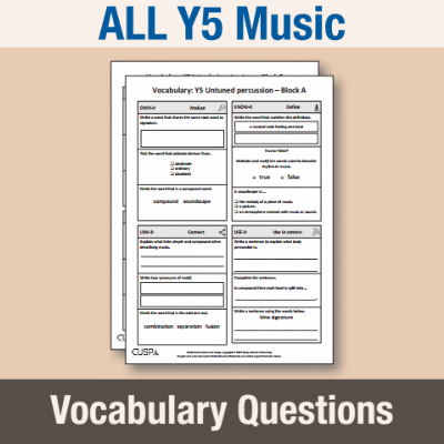 ! Y5 ALL Autumn Music Vocabulary Questions VQ