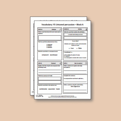 ! Y5 ALL Autumn Music Vocabulary Questions VQ