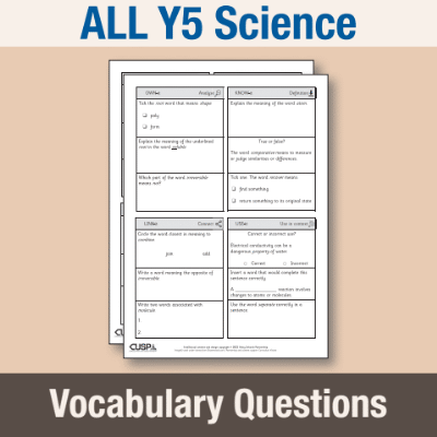 ! Y5 ALL Autumn Science Vocabulary Questions VQ