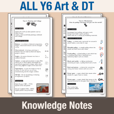 ! Y6 ALL Autumn Art & DT Knowledge Notes KN