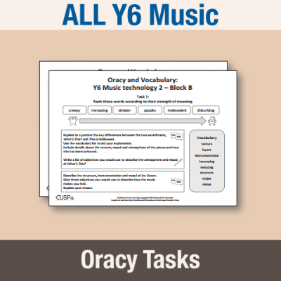 ! Y6 ALL Autumn Music Oracy Tasks OT
