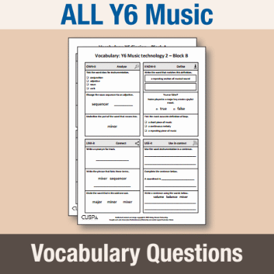 ! Y6 ALL Autumn Music Vocabulary Questions VQ