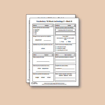 ! Y6 ALL Autumn Music Vocabulary Questions VQ