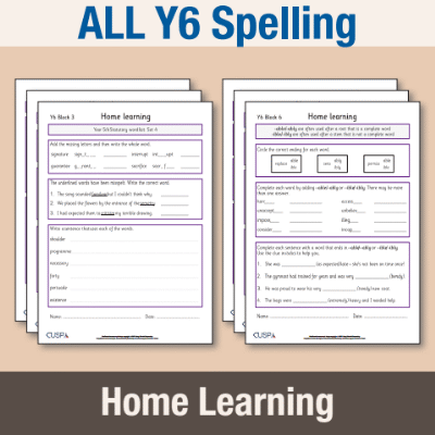 ! Y6 ALL Autumn Spelling Home Learning HL