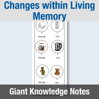EYFS Changes within Living Memory - Giant Knowledge Notes GKN