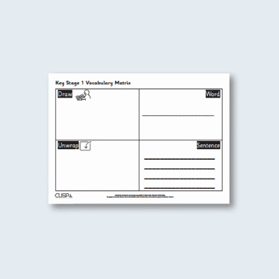 Image of All Years Vocabulary Matrix CUSP Resource