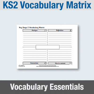 Image of All Years Vocabulary Matrix CUSP Resource