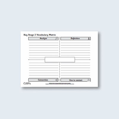 Image of All Years Vocabulary Matrix CUSP Resource