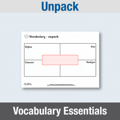 Image of All Years Essentials: Unpack CUSP Resource