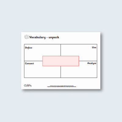 Image of All Years Essentials: Unpack CUSP Resource