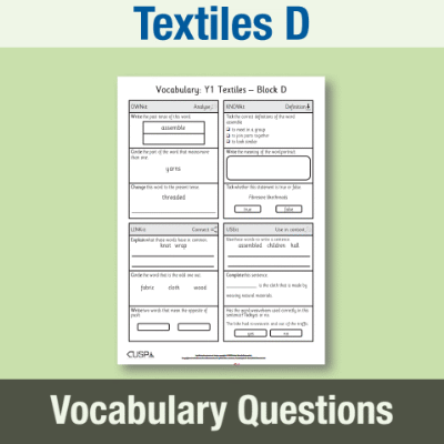 sm_Y1 Art and Design D (Textiles) Vocabulary Questions VQ