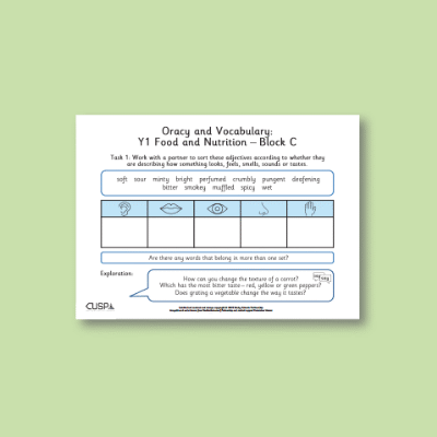 Y1 Design and Technology C (Food and Nutrition) Oracy Tasks OT