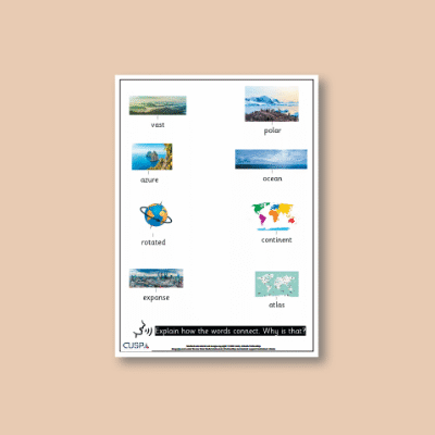 Y1 Geography (Continents, Oceans & Countries of UK) Word Connections WC