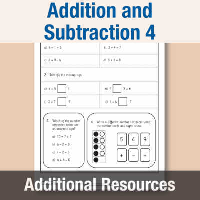 Y1 Maths 4 (Addition and Subtraction) Additional Resources AR
