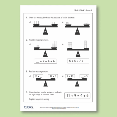 Y1 Maths 8 (Addition and Subtraction) Additional Resources AR