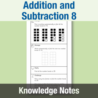 Y1 Maths 8 (Addition and Subtraction) Knowledge Notes KN