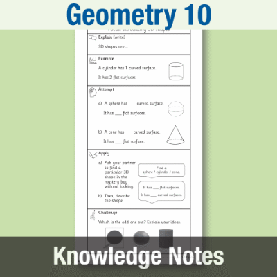 Image of Year 1 Maths 10 (Geometry) Knowledge Notes KN CUSP Resource