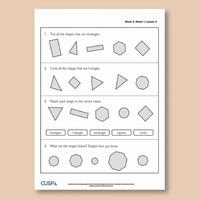 Y1 Maths 5 (Geometry) Additional Resources AR