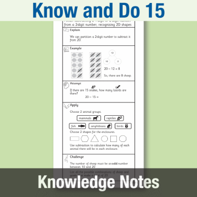 Image of Year 1 Maths 15 (Know and Do) Knowledge Notes KN CUSP Resource